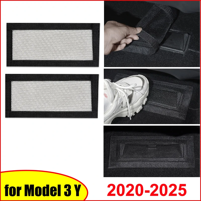For Tesla Model Y Juniper Launch Model 3 Highland 2025-2020 2026 Air Outlet Under Seat Protective Cover 1 Pair Vent Mesh Filter