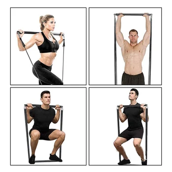 Barre de Pilates pour entraîneur musculaire d'épaule, Portable, LAT, barre de levage détachable, barre de traction, Machine à câble pour la force du corps entier à domicile