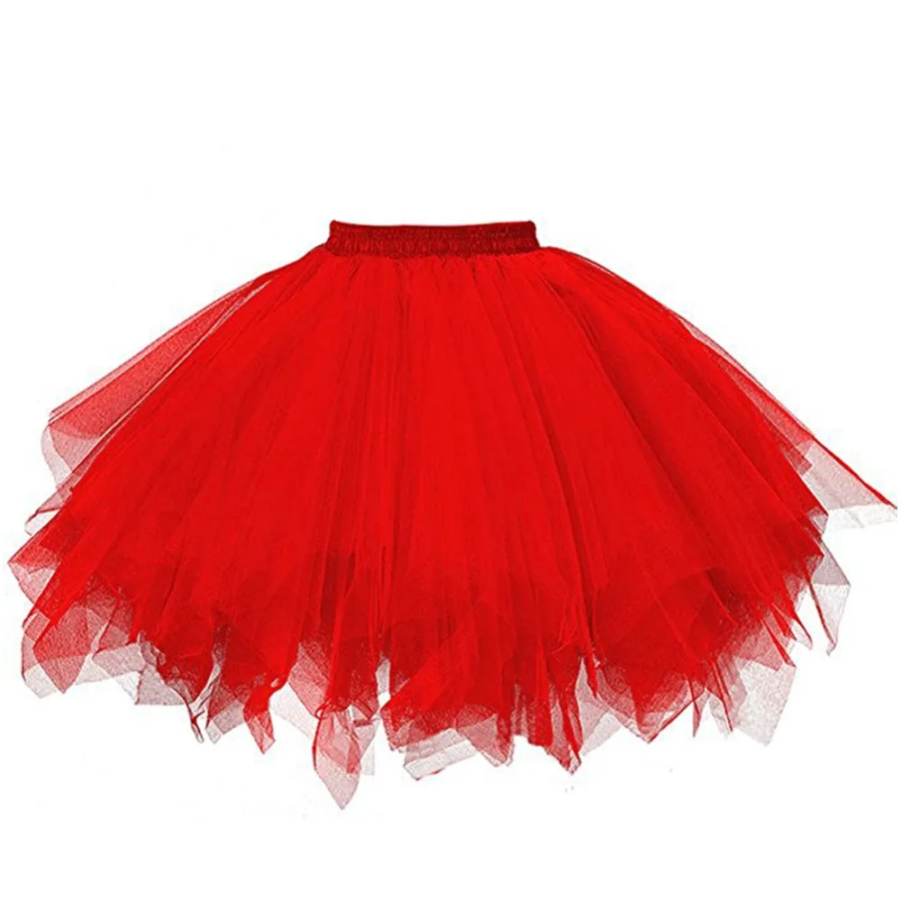 Accessori da sposa in Tulle sottoveste abito sottoveste corto Tutu rosso e bianco gonna gonfia Rockabilly Crinoline per ragazza