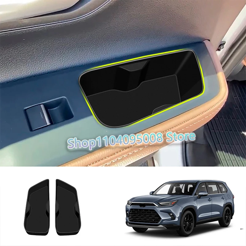 

For Toyota Highlander Grand Highlander 2024 2025 Silicone Rear Door Water Cup Holder Protective Cover Rear Door Water Coaster