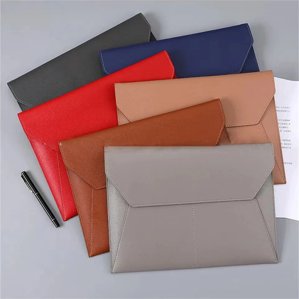 

Waterproof Leather A4 Business Briefcase File Folder Information Document Paper Organizer Storage Bag School Office Stationery
