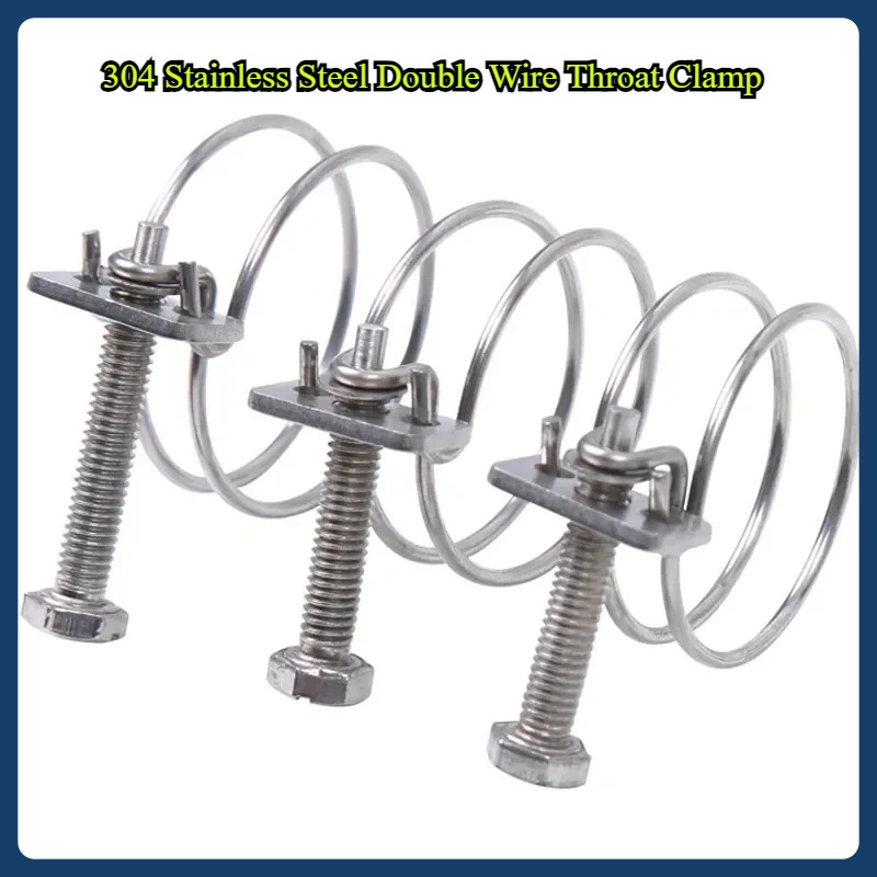 

304 Stainless Steel Wire Clamp With Double Wire Throat Clamp For Water Pipe Ventilation Pipe
