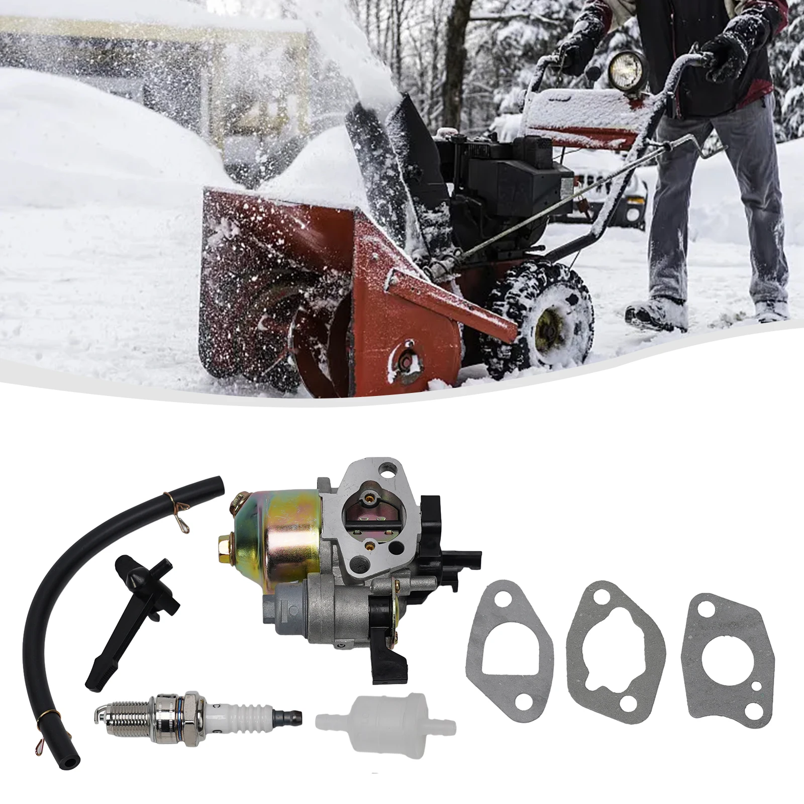 

Carburetor with Fuel Hose and Filter For For Loncin Snow Blower Engine 5 5 and 6 5 Replacement For For Vibrating Plate Motor