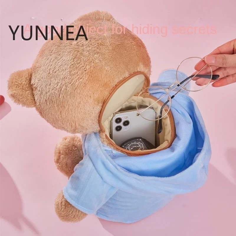 1PCS 30cm Plush Bear Hidden Safes Storage Bag for Money Jewelry Boxes for Kids Children Toys Creative Gifts Secret Box Doll Bear