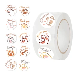 500PCS Cute Cartoon Paw Print Stickers Dog Cat Bear Paw Labels Stickers For Thank You Sticker Stationery Teacher For Student