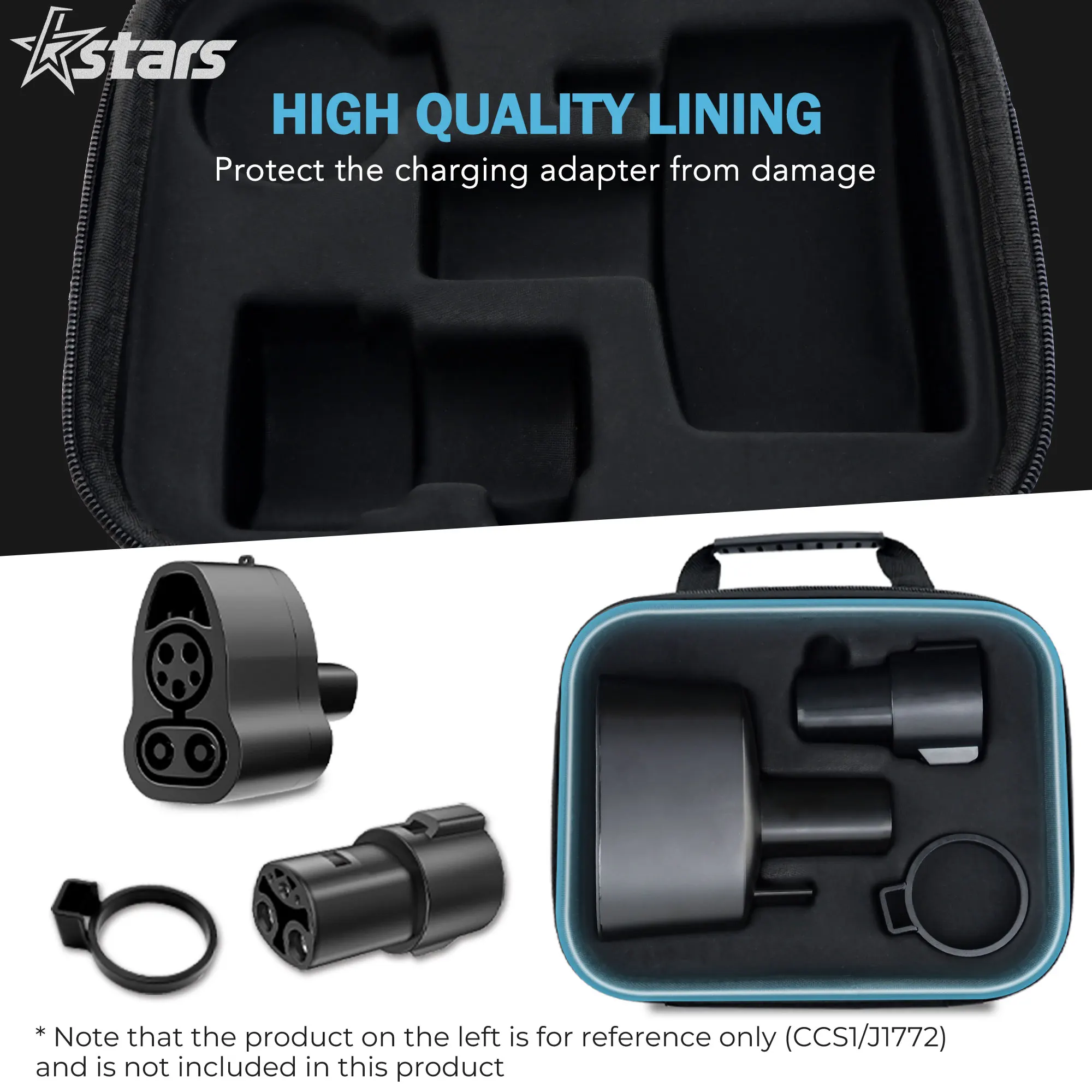 For Tesla CCS1 J1772 Charger Adapter Storage Bag Adapter Case For Electric Car Charging Accessories Waterproof