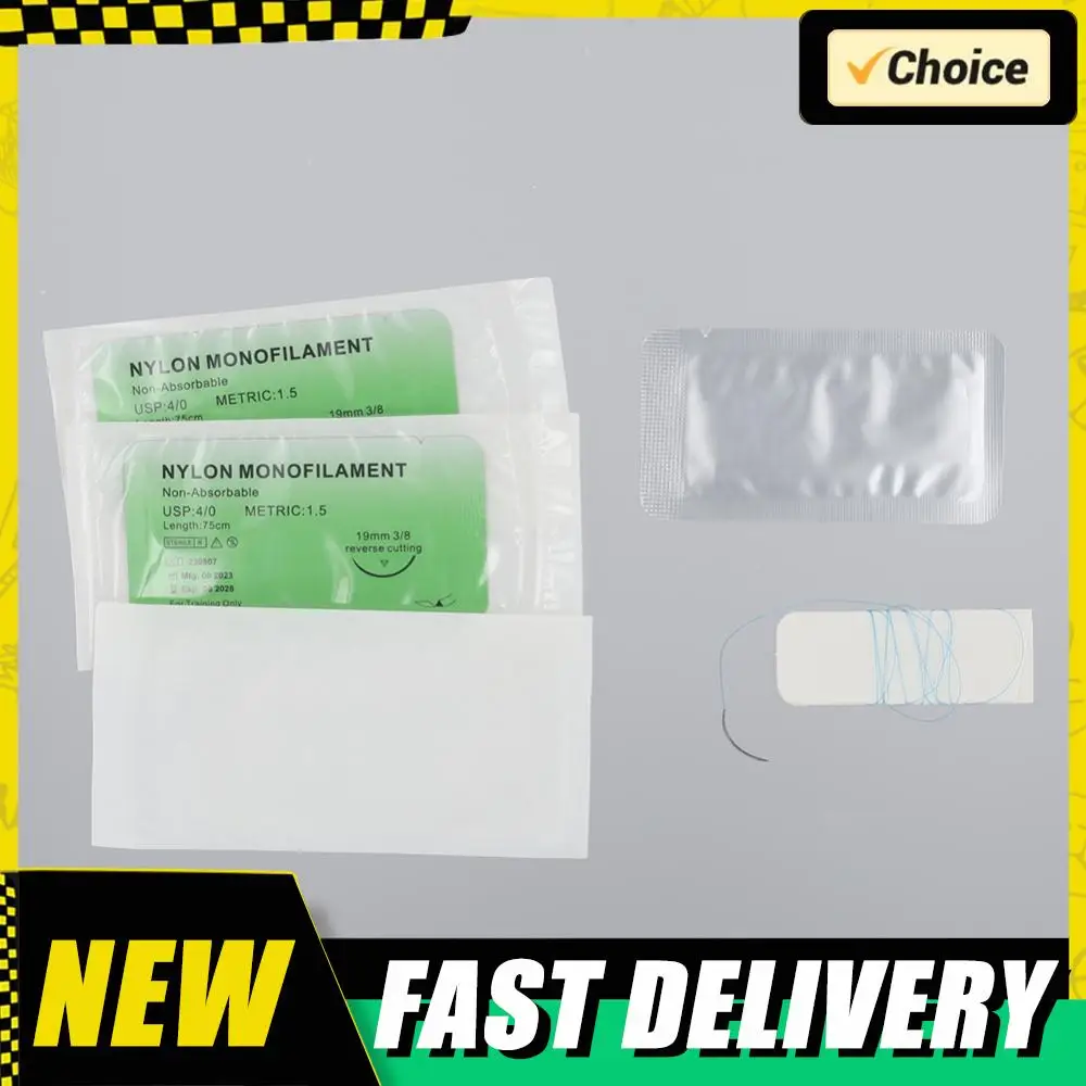 

4/0 Non-injured Medical Monofilament Thread Nylon Silk Veterinary Practice Suture Kit for Medical Students Education