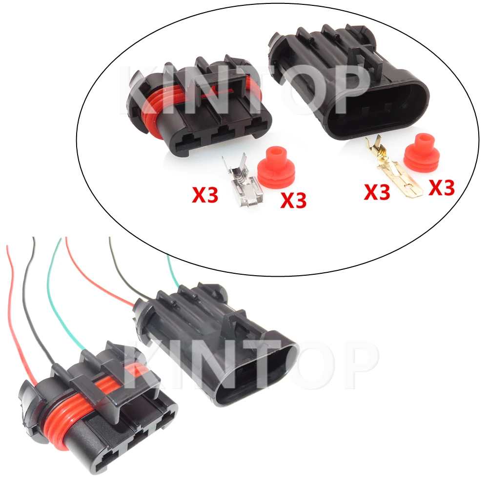 1 Set 3 Pins Auto Blower Wire Harness Socket For Buick Ford 12124685 15358681 12124686 AC Assembly Male Female Docking Adapter