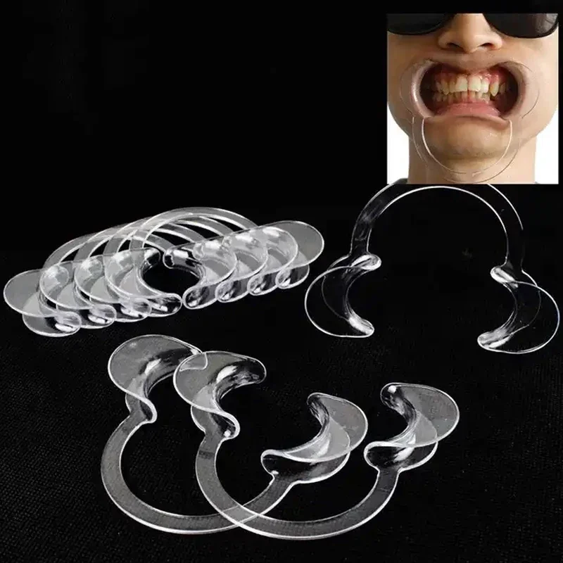 10Pcs Intraoral Cheek Lip Opener Orthodontic Dentistry Tool Dental Mouth Opener C Shape Plastic Lip Cheek Retractors