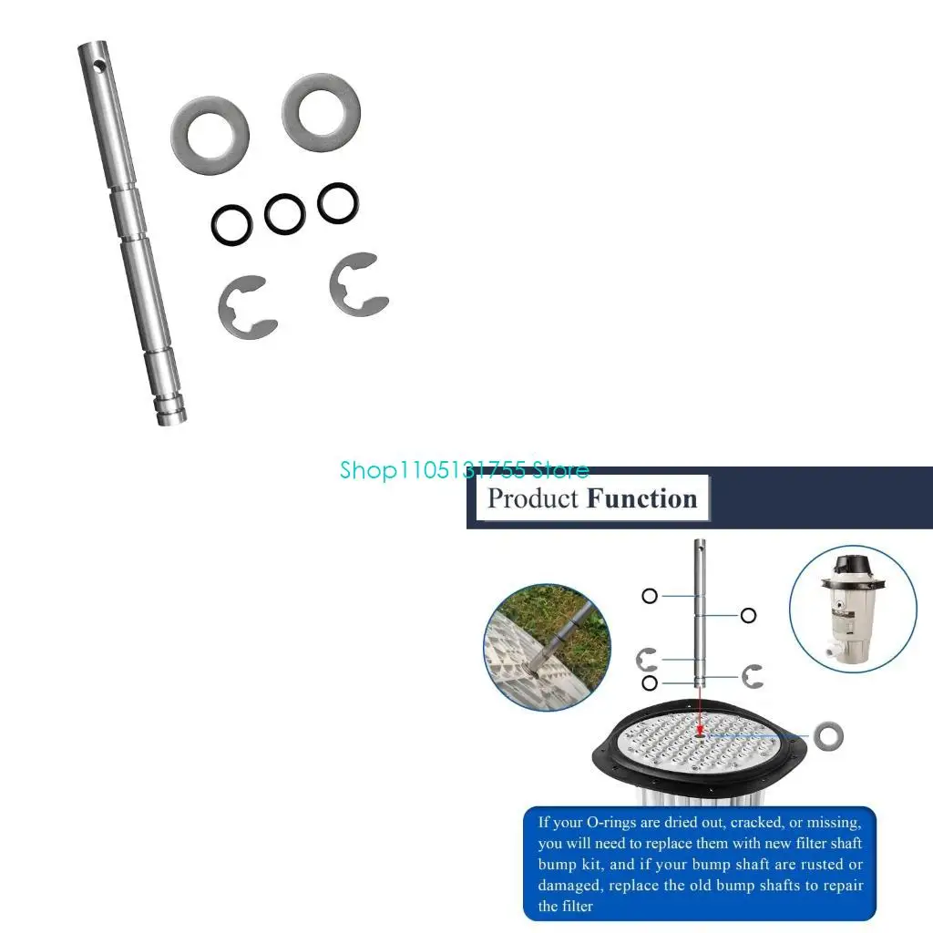 K0EF Poolfilter-Servicestangen-Set, 0,5 Zoll Metallstange mit 3 Dichtungen, 2 Unterlegscheiben und 2 Halterungen für die