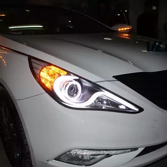 Car Head Lamp Angel Eyes LED Headlight For Hyundai Sonata 2011 2012 2013 2014 2015 2016 2017 2018 - view 5