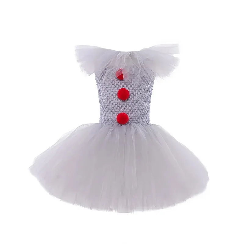 Clown Resurrection Cosplay Costume Halloween Horror Clown Performance Silk Dress Girls Makeup Ball Tutu Dress