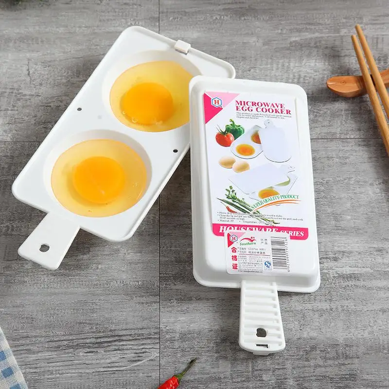 Microwave Eggs Poacher,Double-Cup Egg Boiler,Kitchen Gadget, Hot Spring Egg Mold ,Cooking Tools,Clear Water Egg Maker