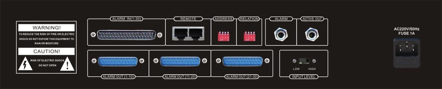 Voice Evacuation & Fire Alarm Matrix, 30 Zone and Expandable to 90 Zones, Different Voice Message for Different Zone