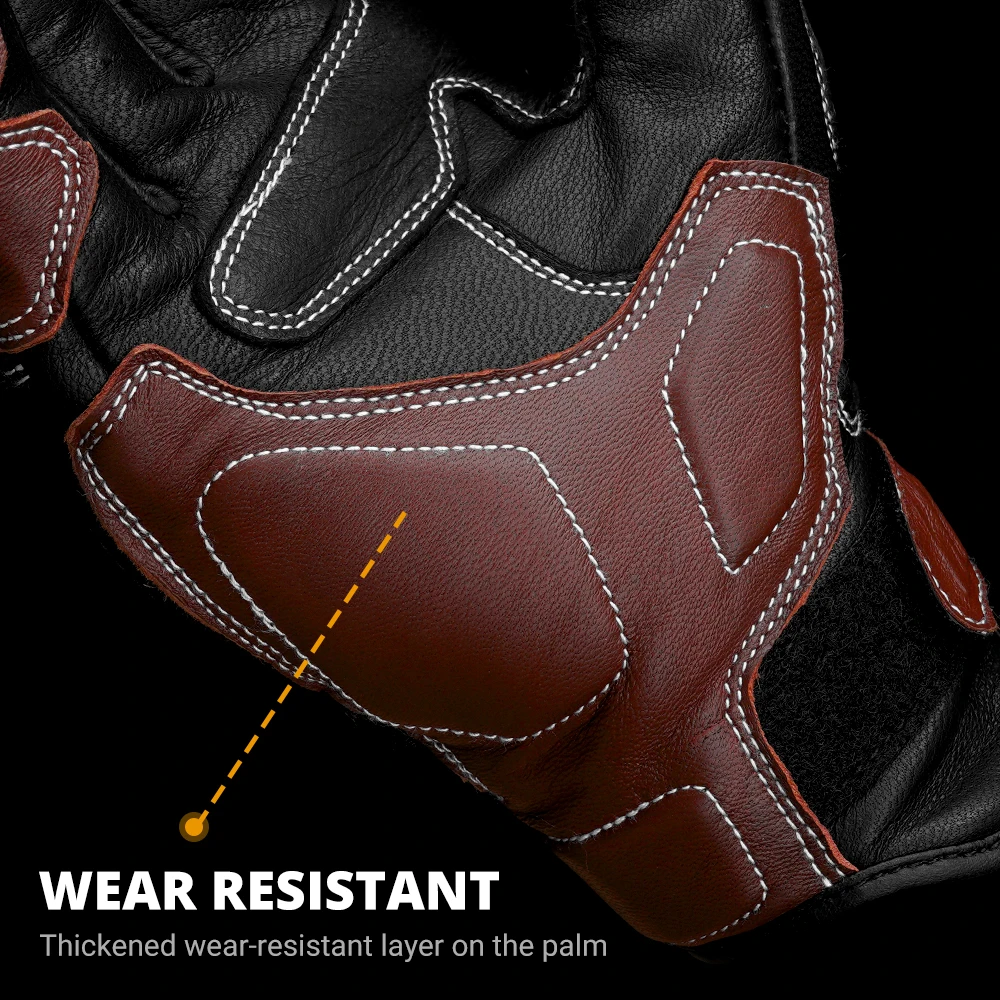 Retro Motorbike Gloves Unisex Airflow Perforated Leather Reinforced Palm  Knuckle Protection for Vintage Style Riding M-XXL