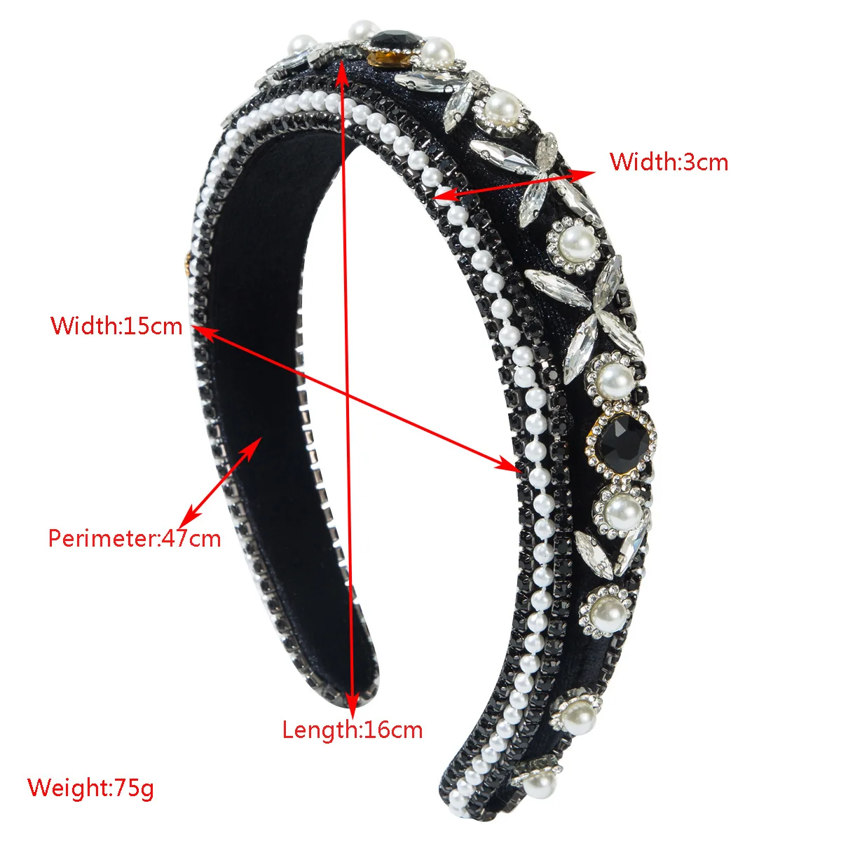 European American Personalized Hairband Baroque Retro Wide-brimmed Headband Sponge Heavy Industry Light Luxury Hair Accessories