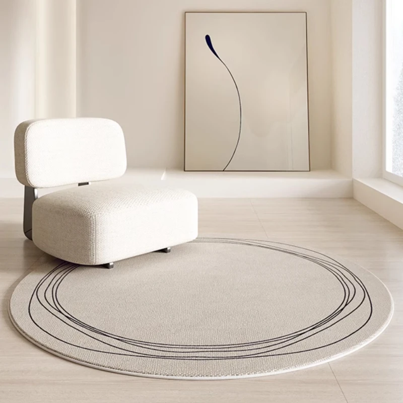 Light Luxury Round Carpet – Simple Thick Plush Rug for Living Room, Bedroom or Study, Fluffy Soft Floor Mat