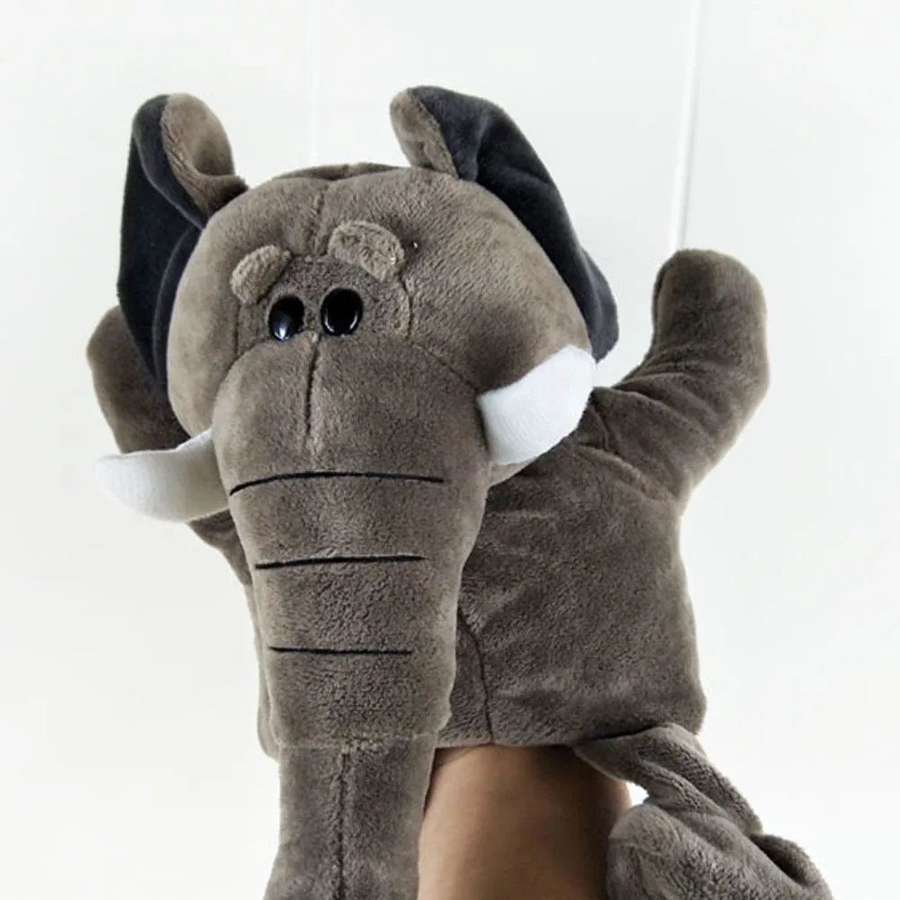 Presente de pelúcia macio infantil crianças elefante cinza brinquedo de pelúcia fantoche de mão