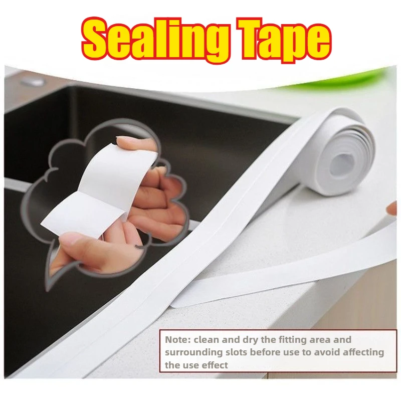 3.2x3.8mPVC Sealing Strip Tape For Bathroom Bath Toilet Kitchen Caulk Tape Self Adhesive Waterproof Wall Sticker Mold Proof Tape