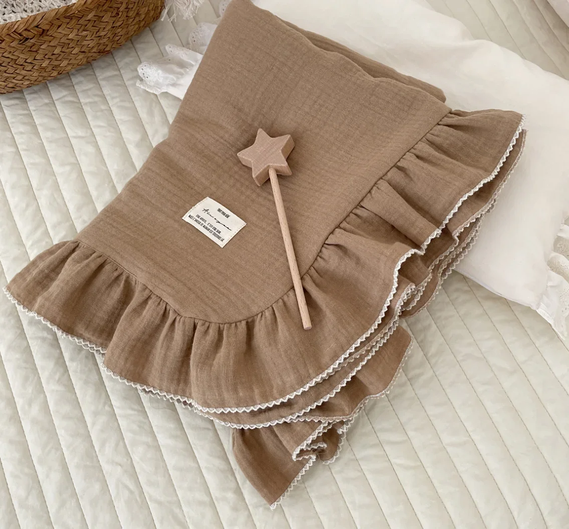 

Детское одеяло, муслиновые пеленальные одеяла для новорожденных для мальчиков и девочек, 100% хлопок, мягкие рюши, детское одеяло для кроватки, кроватки