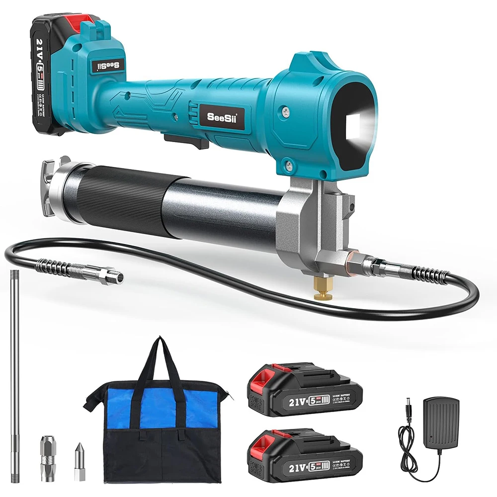 

Seesii Electric Grease Press with Ultra Bright LED Light 10000PSI Grease Press with 39.4"Long Hose for Trucks Farms Construction
