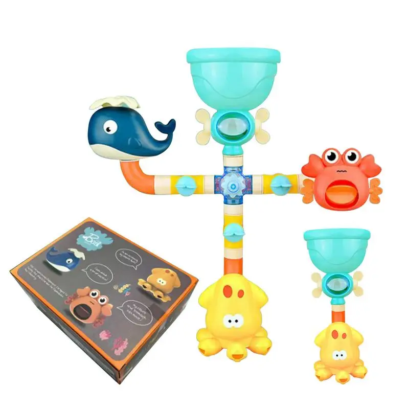 Kids Bath Toys Assemble Water Pipe Bath Toys For Kids Water Pipes Building Kit Games Education Bathroom Bathtub Shower Playset