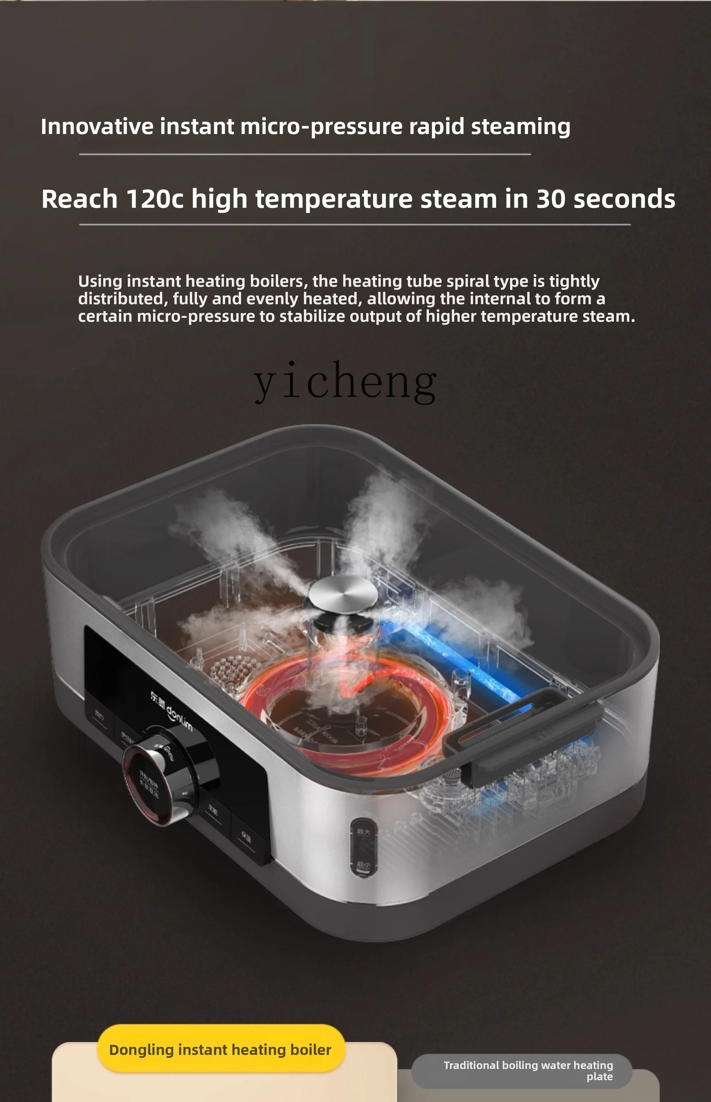 ZZ Electric Steamer Large Capacity Household Quick Steaming Multi-Function Timer Integrated Steamer Multi-Layer Stainless Steel