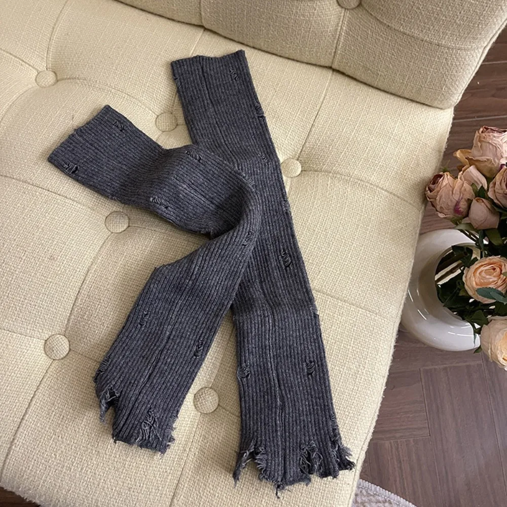 

Fashion Elastic Subculture Gloves Punk Wrist Cuffs Y2K Fingerless Oversleeve Hollow out Colorful Ripped Knitted Sleeves JK