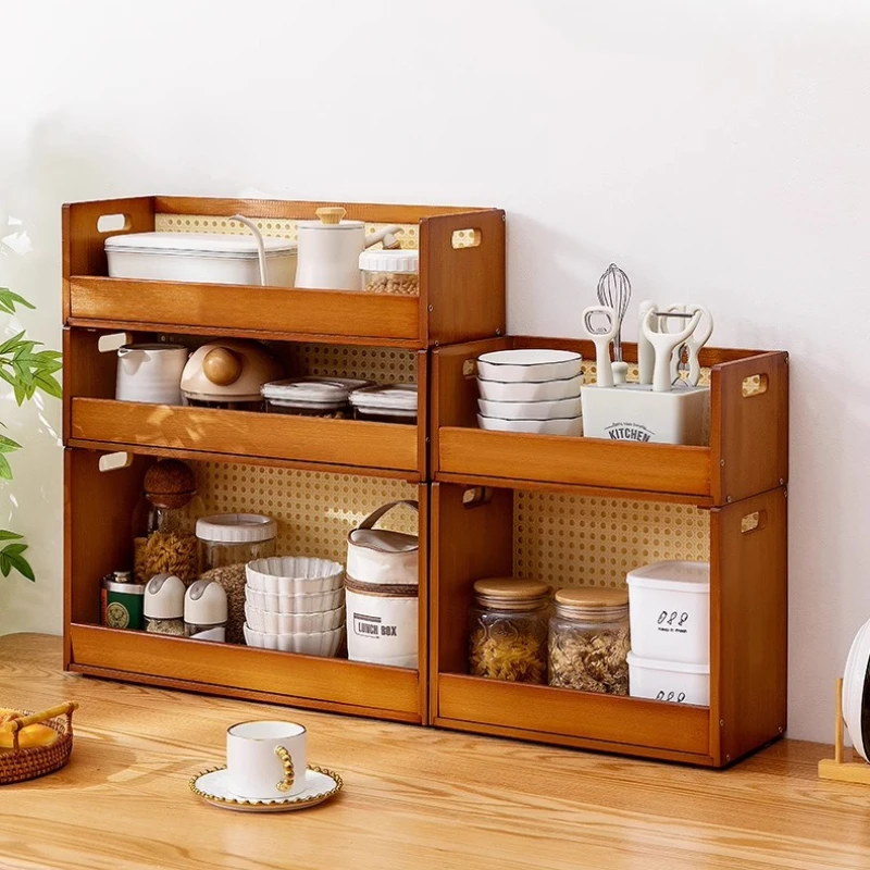 

Kitchen Countertop Spice Rack Organizer Multi-Tier Storage Shelf for Cabinets Space-Saving Condiment Holder Pantry Organizer