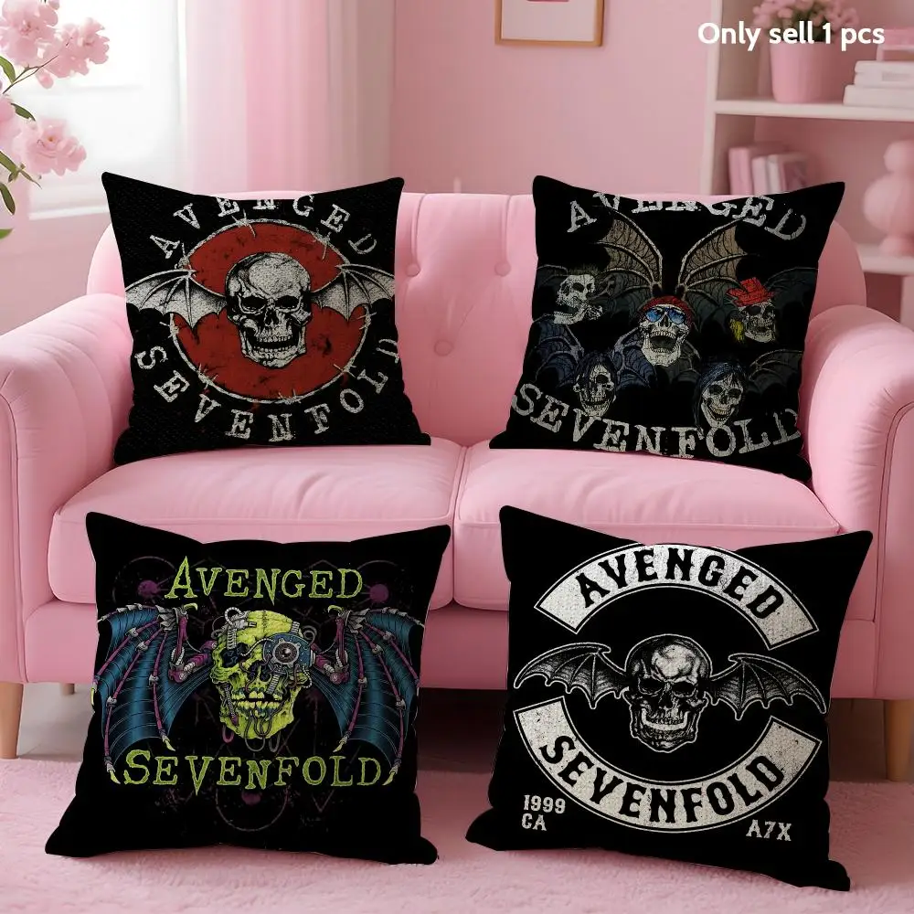A-Avengeds Sevenfolds Heavy Rock Band Cushion Cover Decorative Linen Throw Pillow Case Soft For Bed Sofa Car Home Decor
