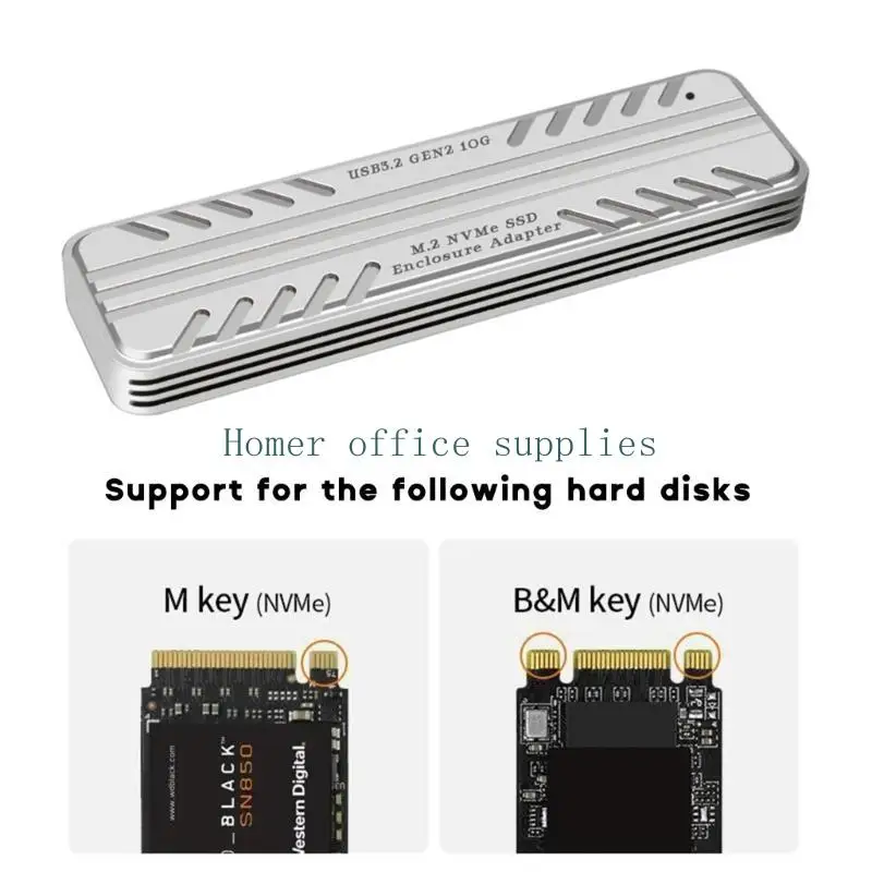 

K43B NVME SSD Box 10Gbps Mobile Hard Disk Enclosure Box JMS583 Control