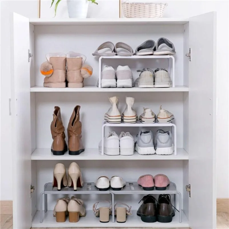 ABS Extensible Shoe Rack Storage Shelf Shoe Organizer Holder Under Sink Storage Rack Cabinet Organizer Household