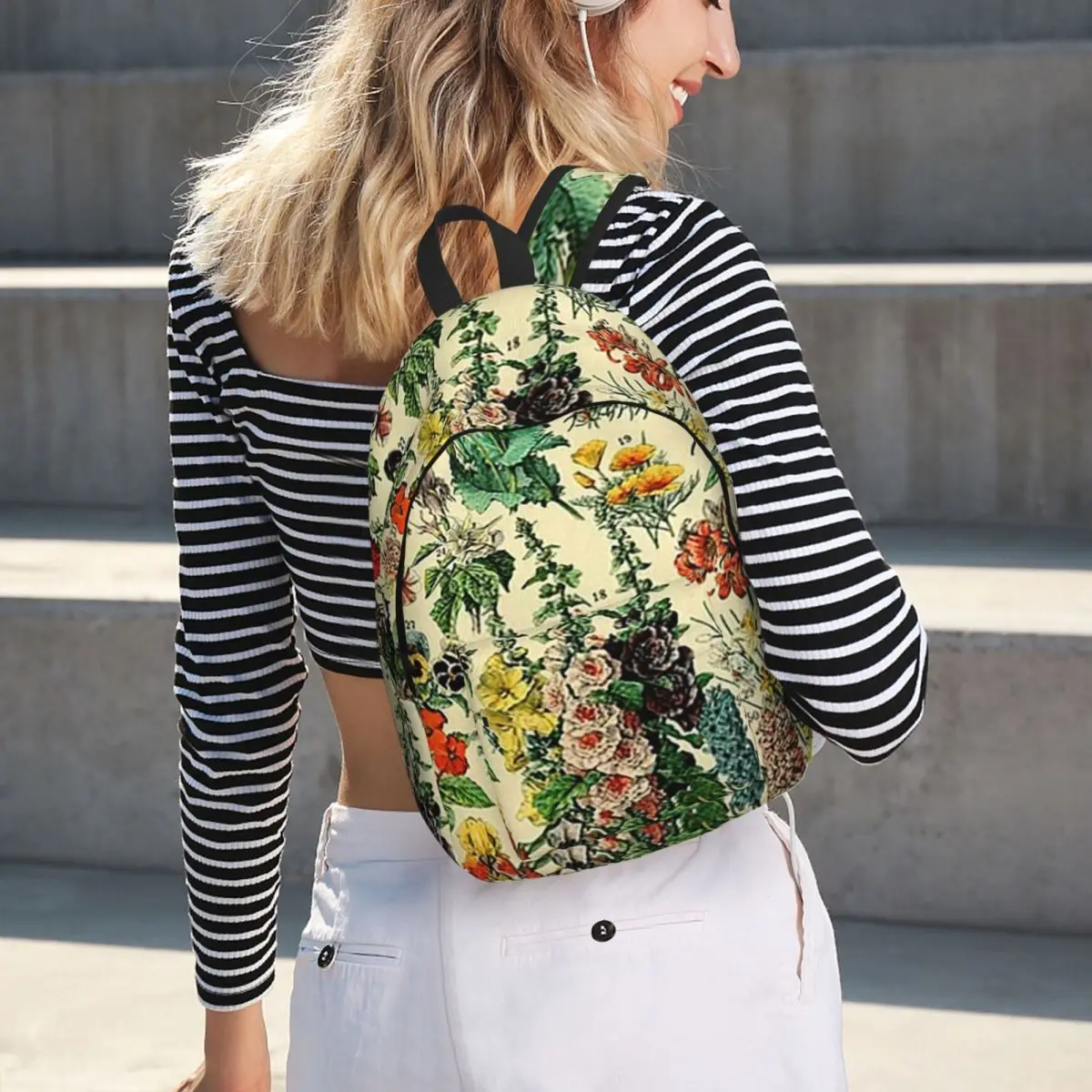 Types Of Flowers, Adolphe Millot Backpack Hot Sale Daypack Large Capacity Kids BookBag School Bag Shoulder Bags for Men Women