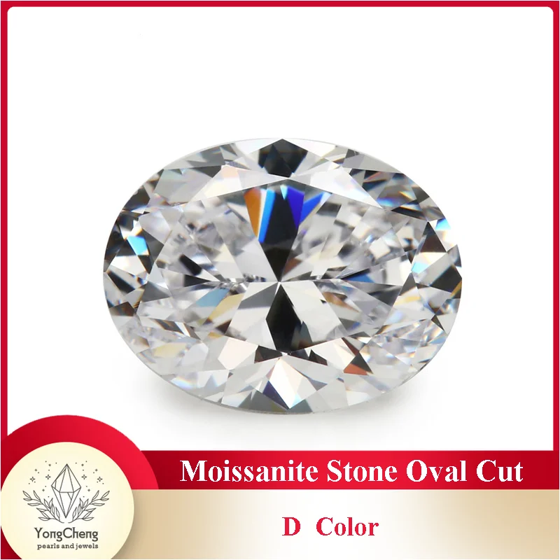 Moissanite Stone Oval Cut D Color VVS1 Lab Grown Diamond Charms Ring Necklace Earrings Main Materials with GRA Certificate