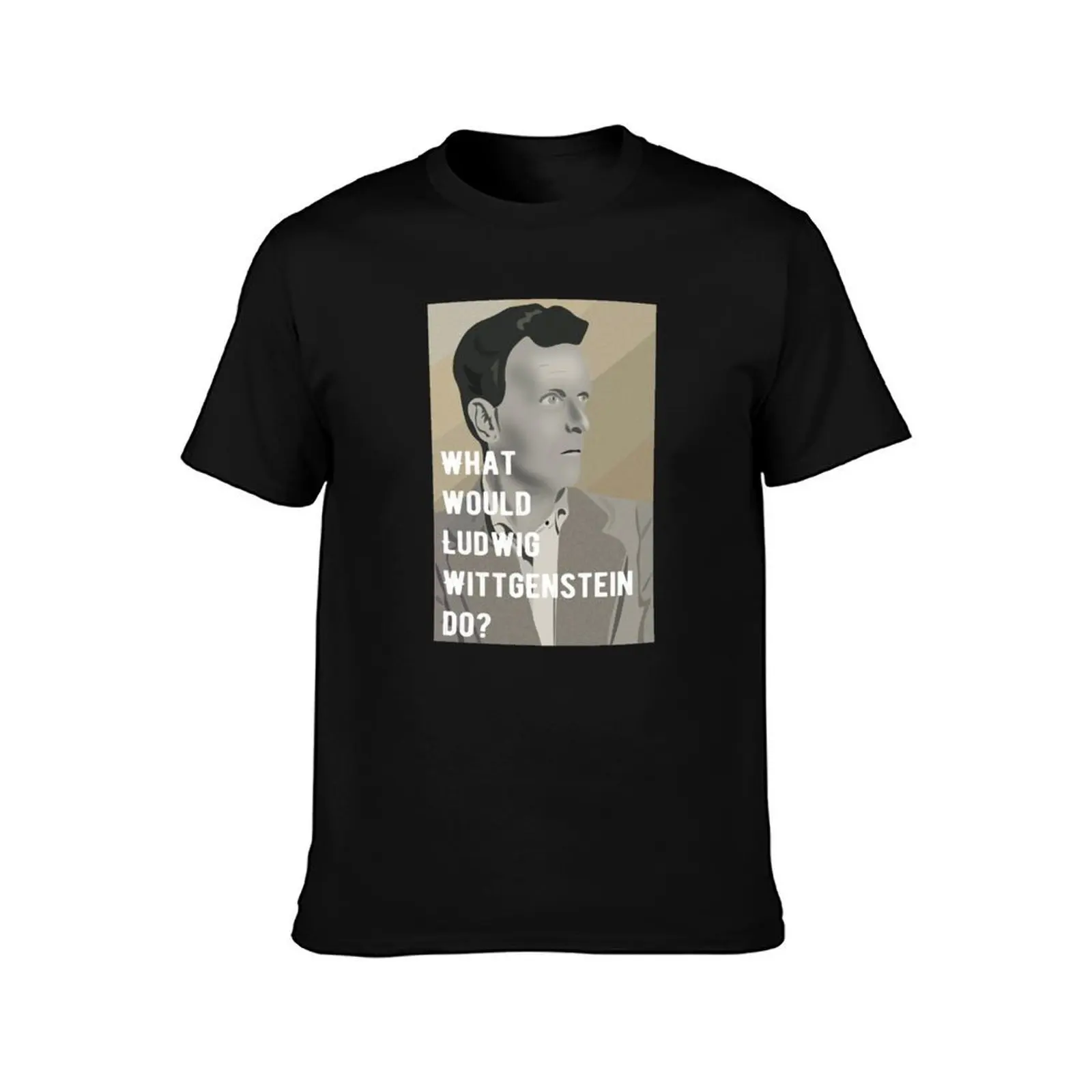 What would Ludwig Wittgenstein do portrait T-Shirt, Summer Casual Cotton Tee, Oversized Streetwear Tops, Vintage Graphic Print