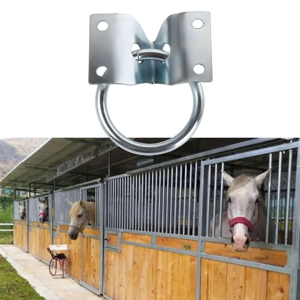 

Mild Steel Tying Horses Ring Durable Tie Up Plate Hammock Hanging Kits High Polished Face Universal Horse Stable Tie Ring Plate