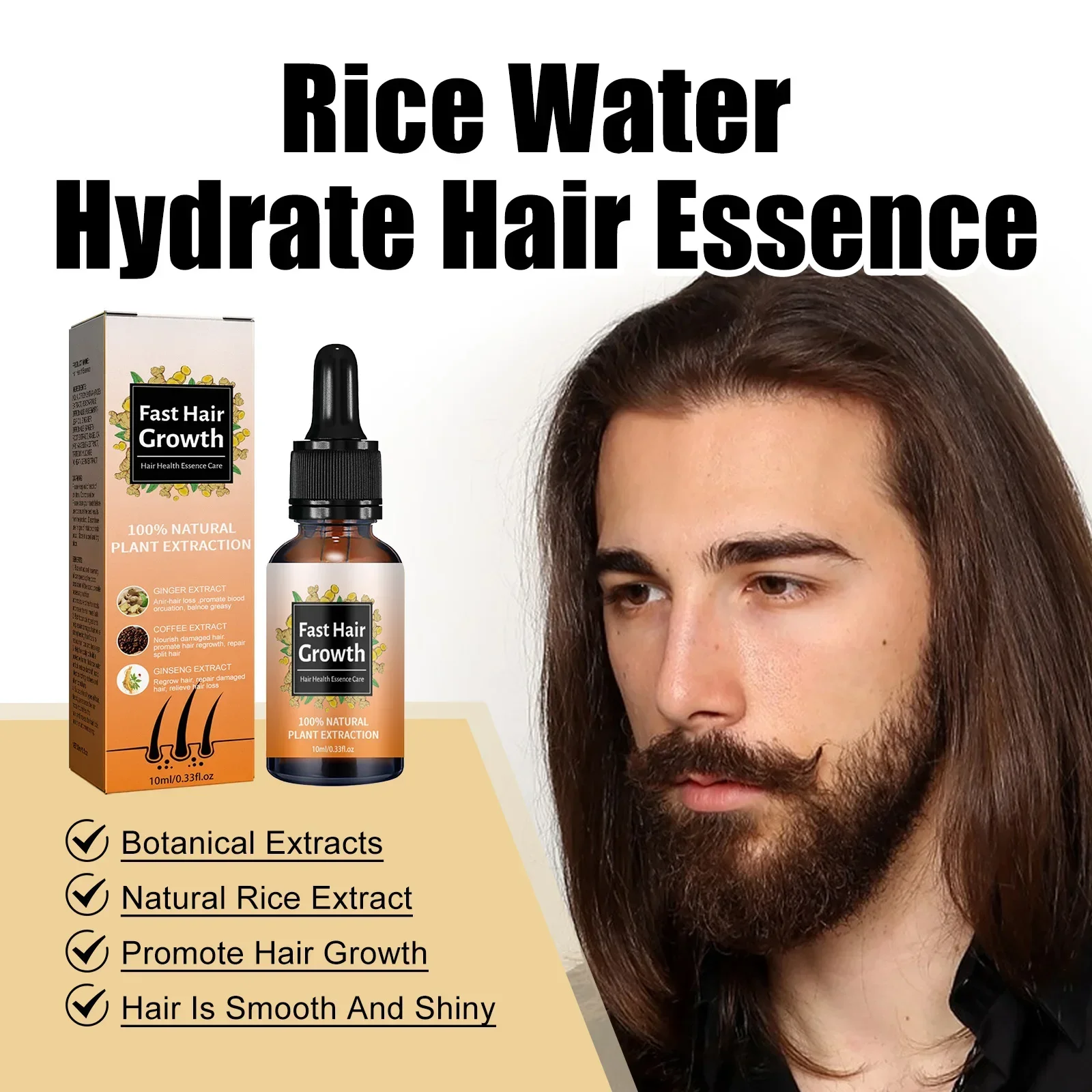 Hair Growth Essential Loss Regrowth Treatment Strengthens Hair Nourishes Scalp Light Weight Non Greasy Improve Scalp Circulation