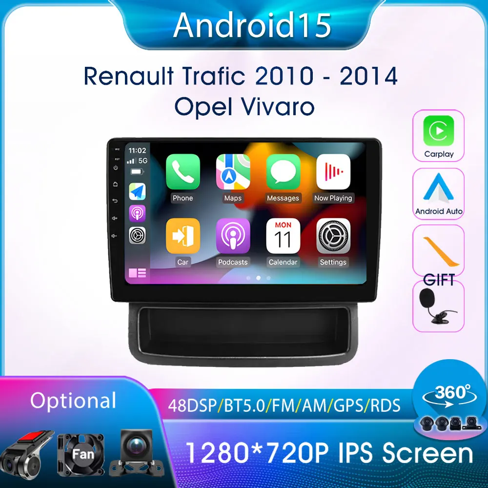 

Luckdragon Android 15 Car Radio for Renault Trafic 2010-2014 Opel Vivaro Wireless Carplay Auto Car Intelligent Systems GPS FM BT