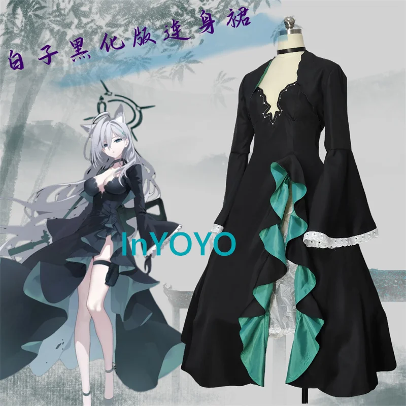 InYOYO Blue Archive Cosplay Sunaokami Shiroko Costume Game Suit Blackening Dress Uniform Halloween Party Outfit Custom Made New