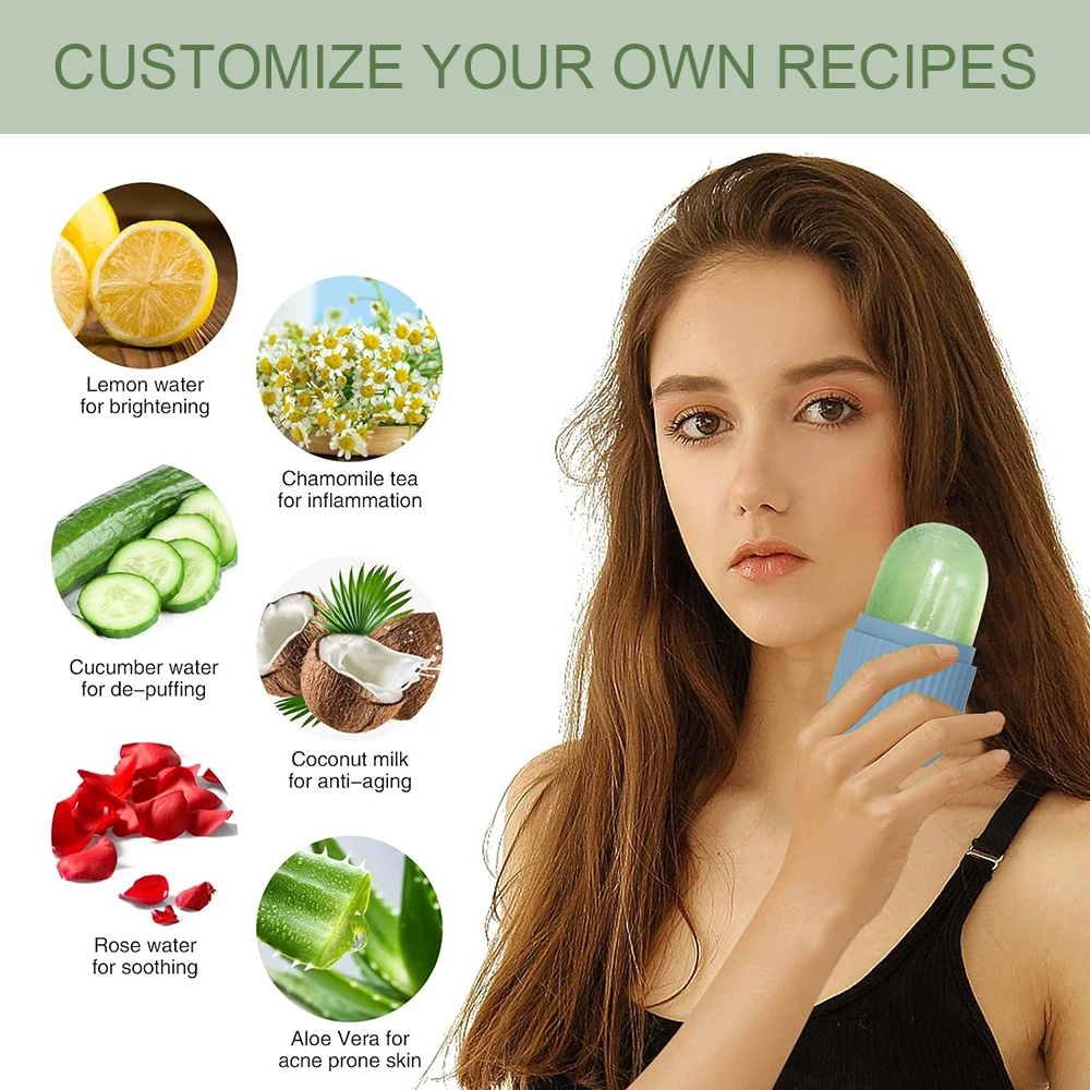 Ice Facial Roller Skin Care Beauty Lifting Contouring Tools Ice Cube Trays Ice Globe Balls Face Massager Skin Care Tool