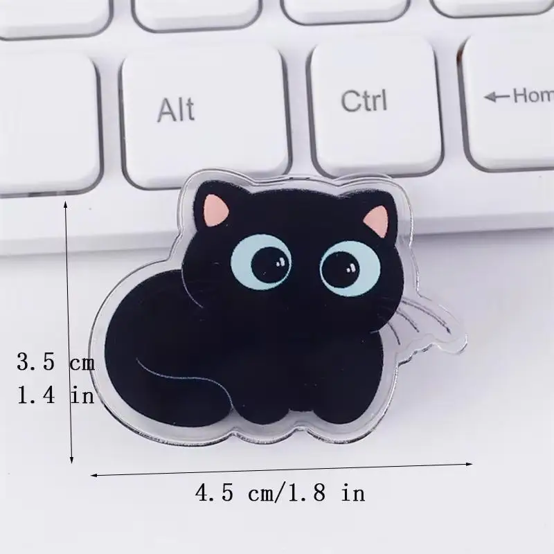 7pcs Cat Cartoon Acrylic Double Sided Paper Clips High Definition Stationery for DIY Scrapbook Filing