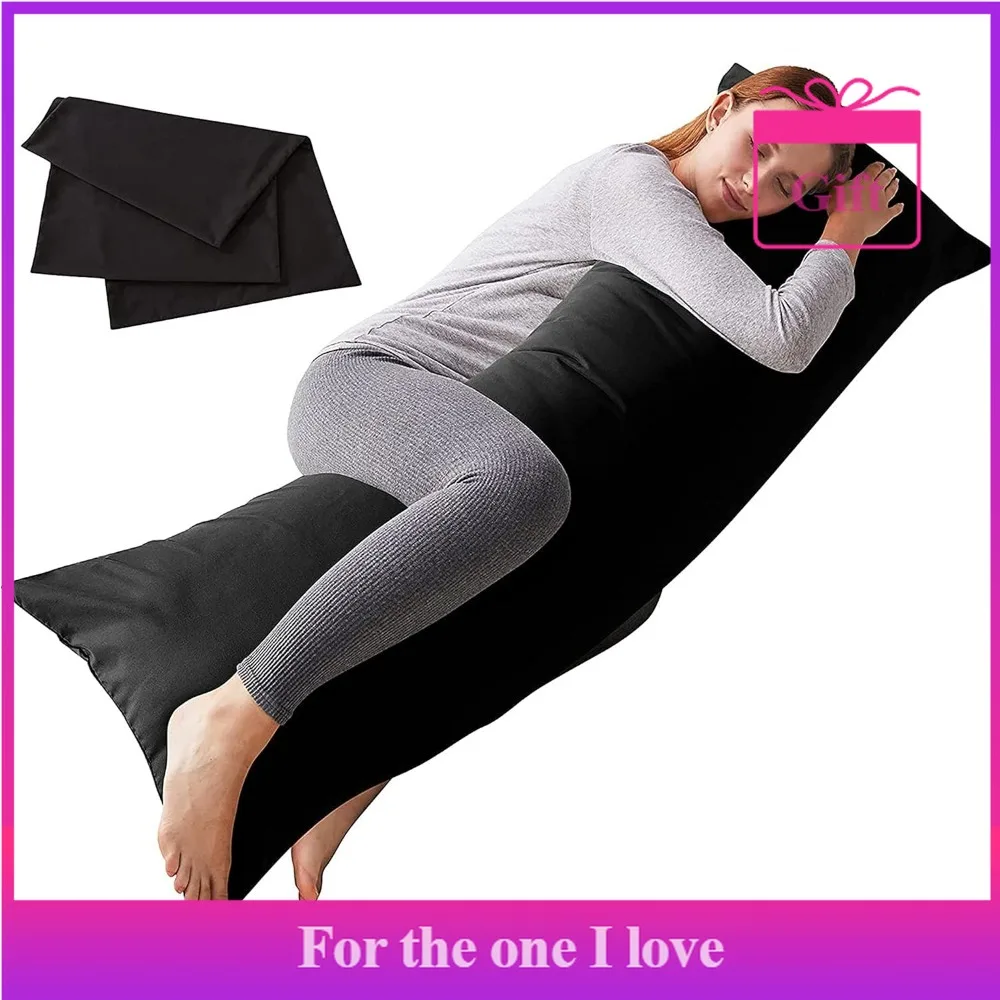 

Throw pillow with pillowcase - Breathable full-body pillow insert - Soft long adult bed pillow