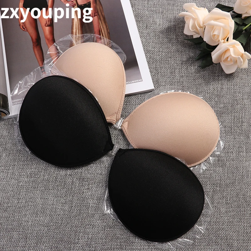 Sexy Sujetador Women's Bra Invisible Push Up Bra Self-Adhesive Silicone Seamless Front Closure Sticky Backless Strapless Bras