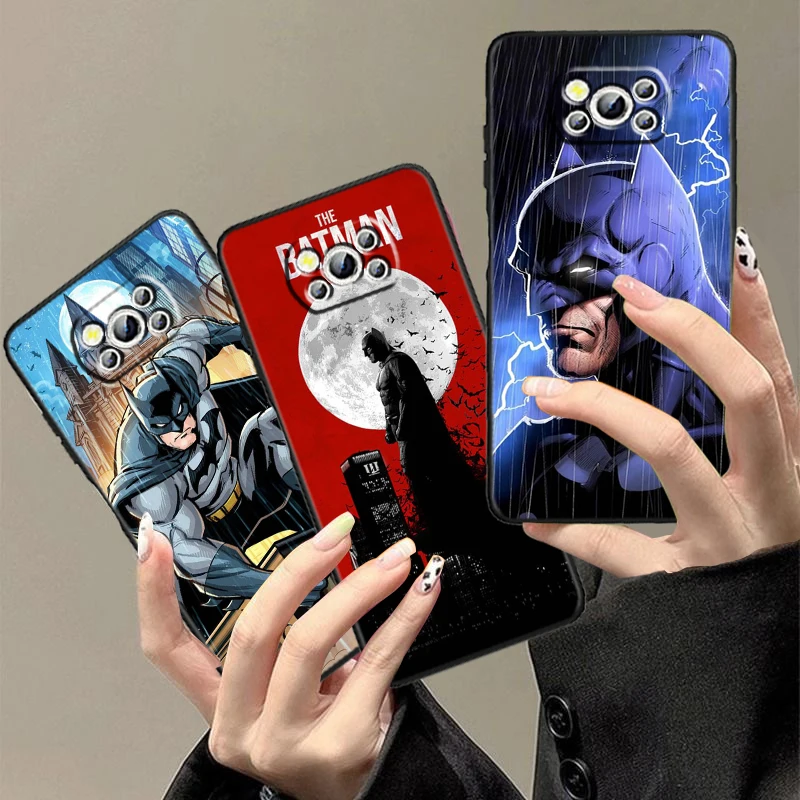 B-Batmans Cartoon Cool For Xiaomi Mi Poco F5 F4 F3 X6 X5 X4 X3 M6 M5 M5S M4 M3 C65 Pro GT NFC 5G Black Cover Phone Case