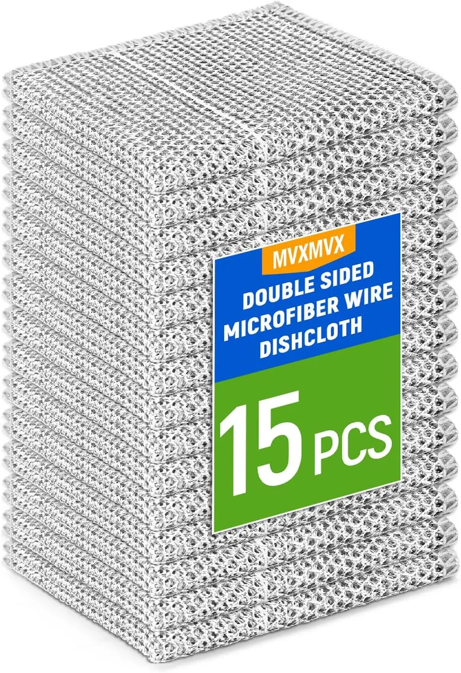 

3-Layer Diamond Weave Dishwashing Cloth Set, Non-Scratch Reusable Steel Wool Scrubber for Kitchen Pans Sinks Cookware