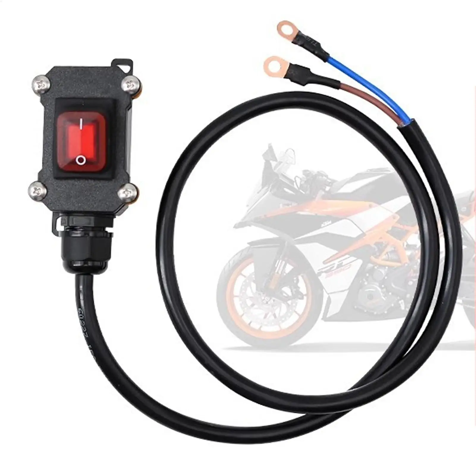 

30/50/100cm Battery Disconnect 12V/24V Cut Off Power Blocker Waterproof Motorcycle Battery Disconnect for Marine Boat Electricia