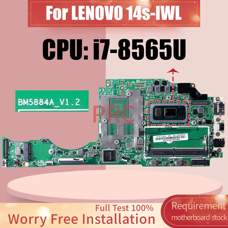 BM5884A-V1.2 For LENOVO 14s-IWL Laptop Motherboard i7-8565U 5B20S42587 Notebook Mainboard