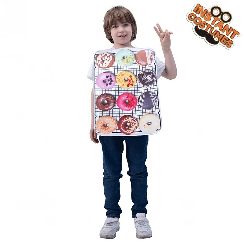 زي الدونات المضحك للهالوين للبالغين والأطفال والرجال والنساء، أداء كوسبلاي بار من البوليستر عالي الجودة #3