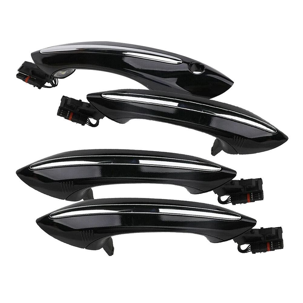 

4PCS Car Outer Exterior Door Handle Set with Light for - 5 6 7 Series 530 640 740 F07 F10 F11 F06 F12 F13 F01 F02