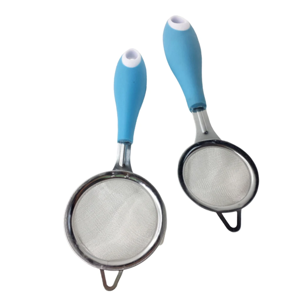 

2Pcs Stainless Steel Fine Mesh Strainers Grain Colander Sieves Kitchen Oil Filter Flour Sifter Baking Tool Pastry Maker